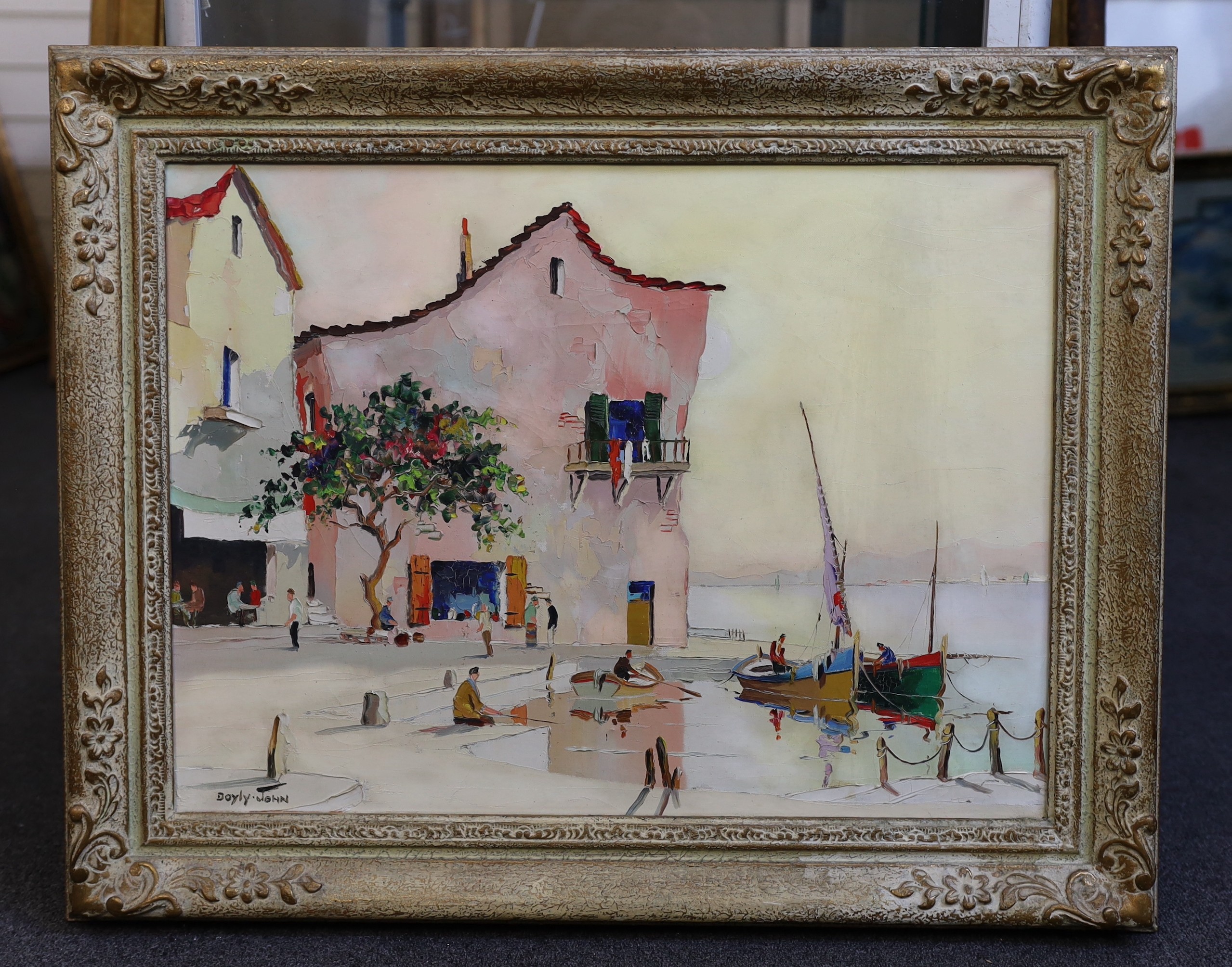 Cecil Rochfort D'Oyly-John (British, 1906-1993), 'St Tropez, Riviera about 7.30', oil on canvas, 46 x 61cm